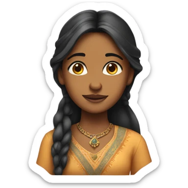 indian girl with very long hair sticker
