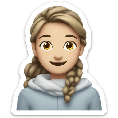 smiling girl in snowflakes sticker