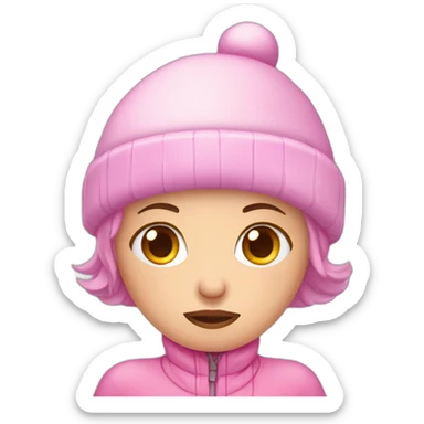 Sad ice skating lady in pink sticker