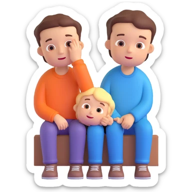 sad boy and happy sticker