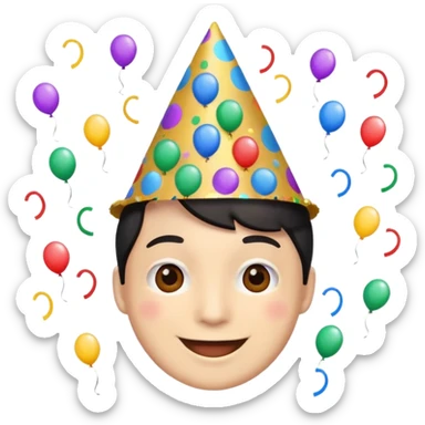 face with party hat and confetti emoji sticker