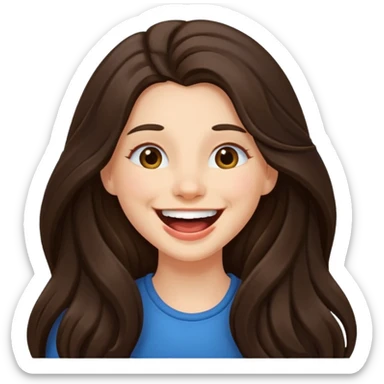 Long brunette girl laughing sticker