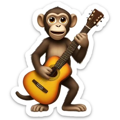 Monkey with a guitar  sticker