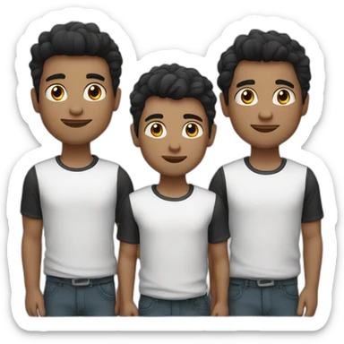 2 older brothers white ad black hair sticker