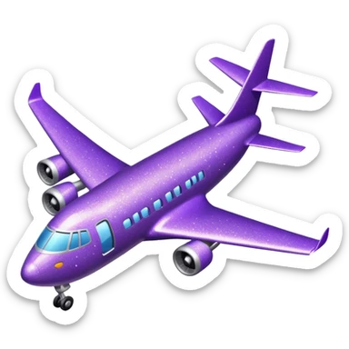 glitter purple avião sticker