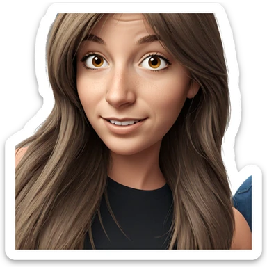 smiling girl with brown hair sticker