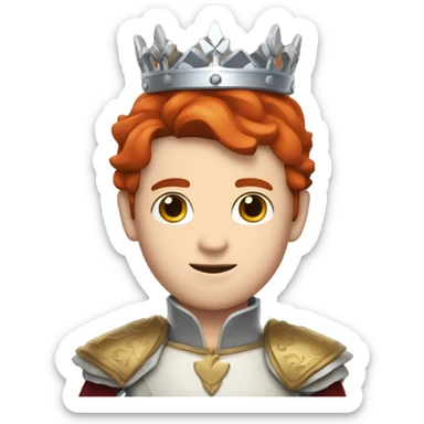 PRINCE WITH WHITE SKIN, RED HAIR, WITH A PRINCE'S CROWN, WITH A PRINCE'S MEDIEVAL CLOTHES sticker