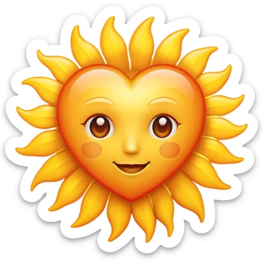 sun closeup (heart-shaped) sticker