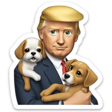 trump hold a dog sticker