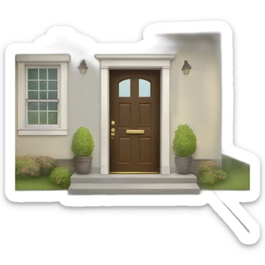 An open house door sticker