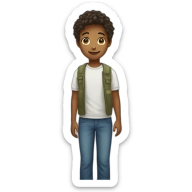 Boy girl standing in hall sticker