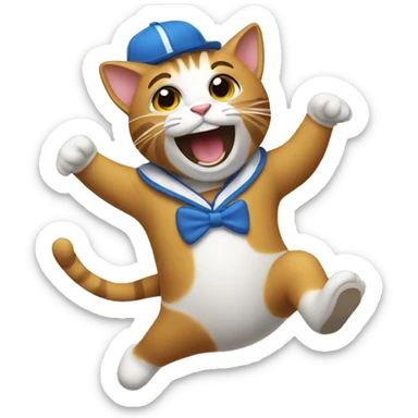 A m-am with a dancing cat sticker