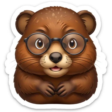 spectacled beaver with clotches sticker
