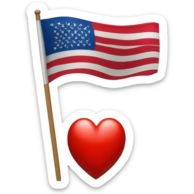 A flag but a red heart as the mat sticker