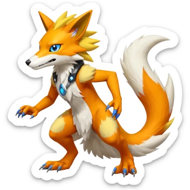Ratchet-Lombax-Vernid-Renamon-Sergal-fusion, full body  sticker