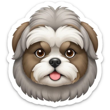 A gray shih tzu dog sticker