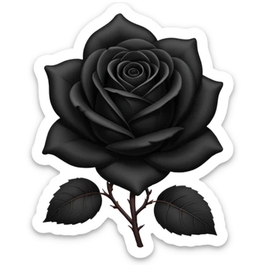 black rose, without green leaves, just flower sticker