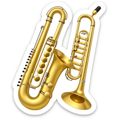 drei musiknoten in goldfarben, kein notenschlüssel. sticker