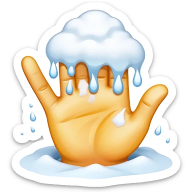 a hand sticking out from snow sticker