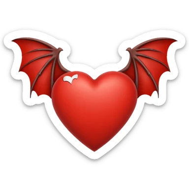 heart with bat wings sticker