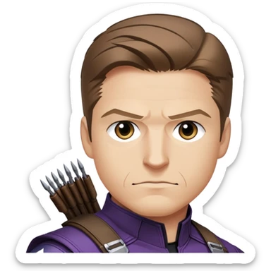 hawkeye clint barton portrait marvel, brown hair from captain america: civil war sticker