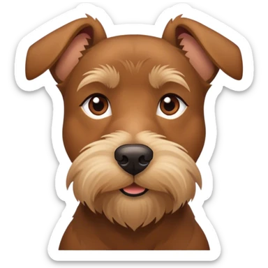 Brown mutt with short schnauzer nose  sticker