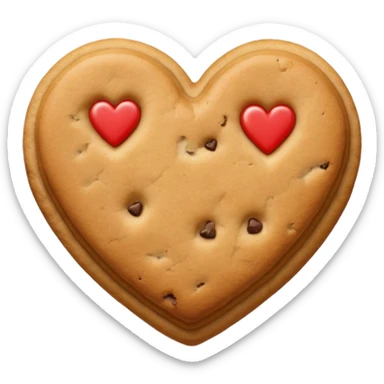 cookie heart shape woth glaze sticker