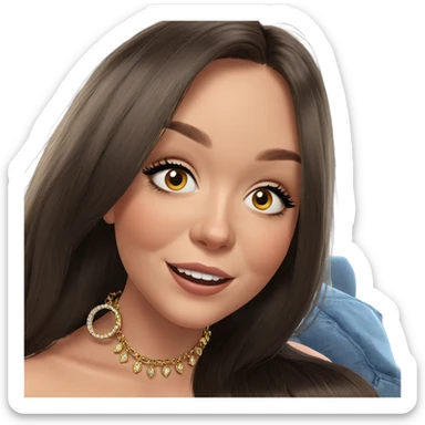 smiling girl with jewelry sticker