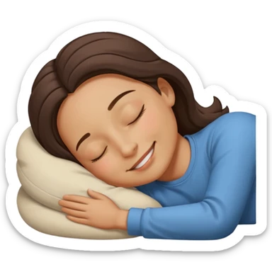 face smiling while sleeping, closed eyes, peaceful expression, classic emoji style sticker