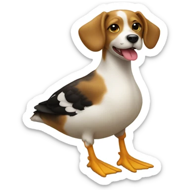 Dog on a duck sticker