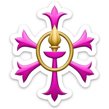 ave maria's emblem with a touch OF MAJENTA sticker