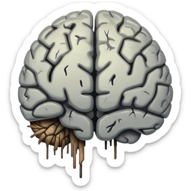 A rotting brain sticker