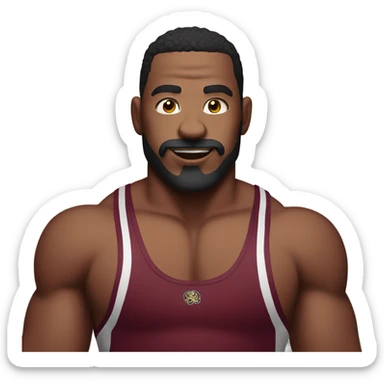 Wrestler with maroon singlet sticker