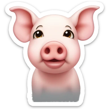 Cute pig with puckered lips for kissing  sticker