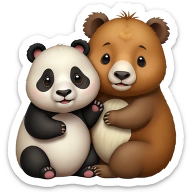 Panda with capybara sticker