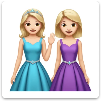 girls in a prom sticker