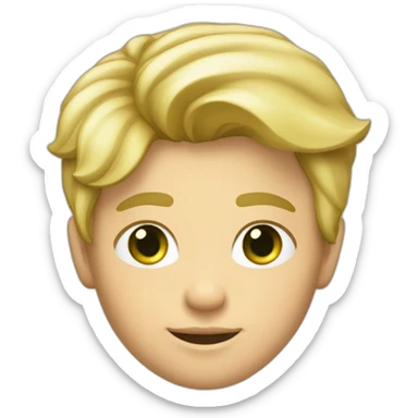 Garçon blond avec les cheveux court degradé et yeux vert sticker