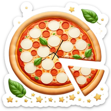 Una scritta Polvere di stelle fatta a pizza sticker