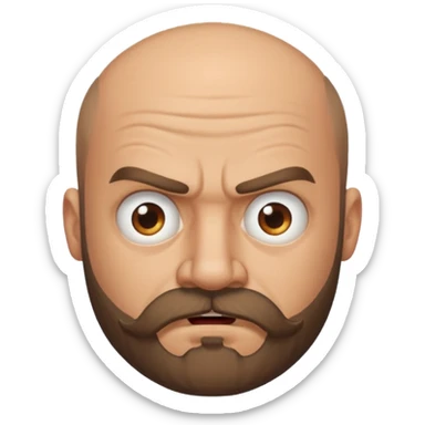 sñor calvo con barba y bigote y cara de enfadado sticker