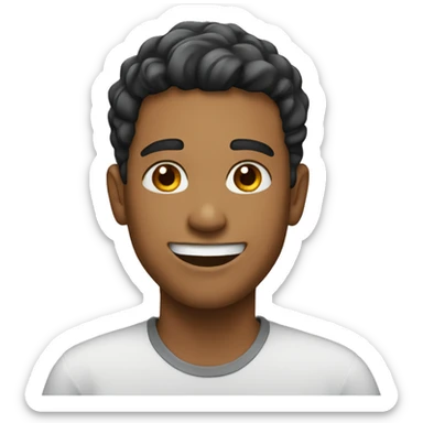 young man smile sticker