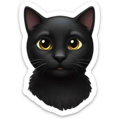 32 bit black cat sticker