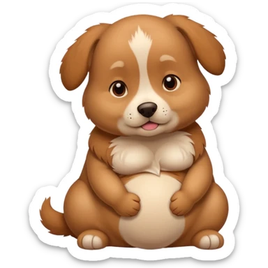 pregnant dog holding its belly sticker