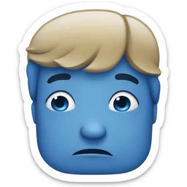 Blue face blushing  sticker