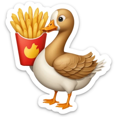GOOSE HOLDING FRENCH FRIES sticker