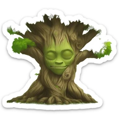 world of warcraft groot tree of life cartoon sticker