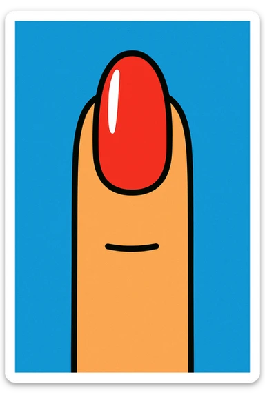 Nail with manicure sticker