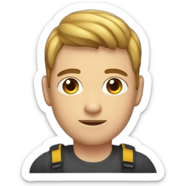 cuerpo de persona joven musculada con cabeza de hombre mayor sticker