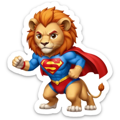 thunderCats Lyon wearing Superman jersey ￼ sticker