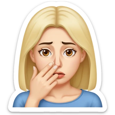 woman covering nose smell bad sticker