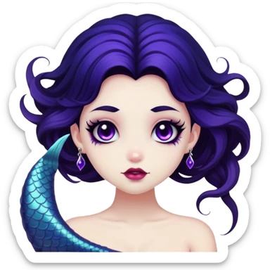 goth mermaid hime girl sticker